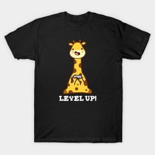 Level Up Cute Giraffe Pun T-Shirt